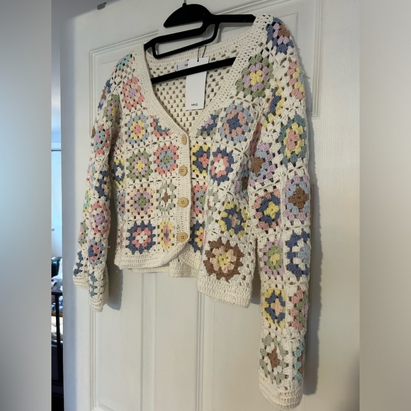 Mango Sweaters - MNG by Mango crochet cardigan NWT!!